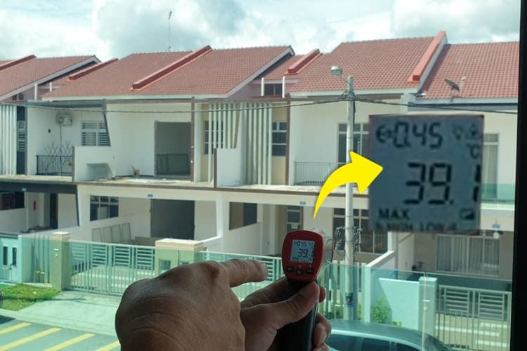 Measuring temperature behind window film